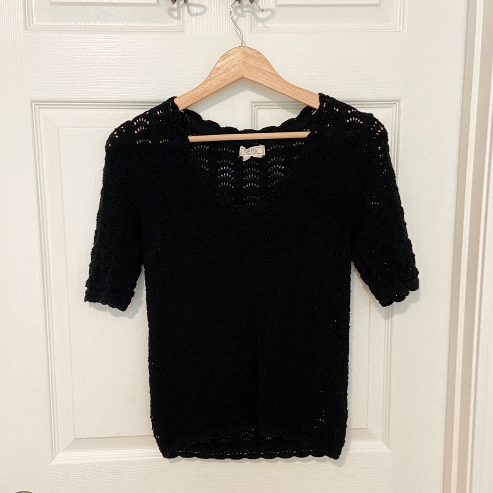 Fat Face Crochet Vienna 100% Cotton Knit Short Sleeve Blouse Top - Picture 8 of 11